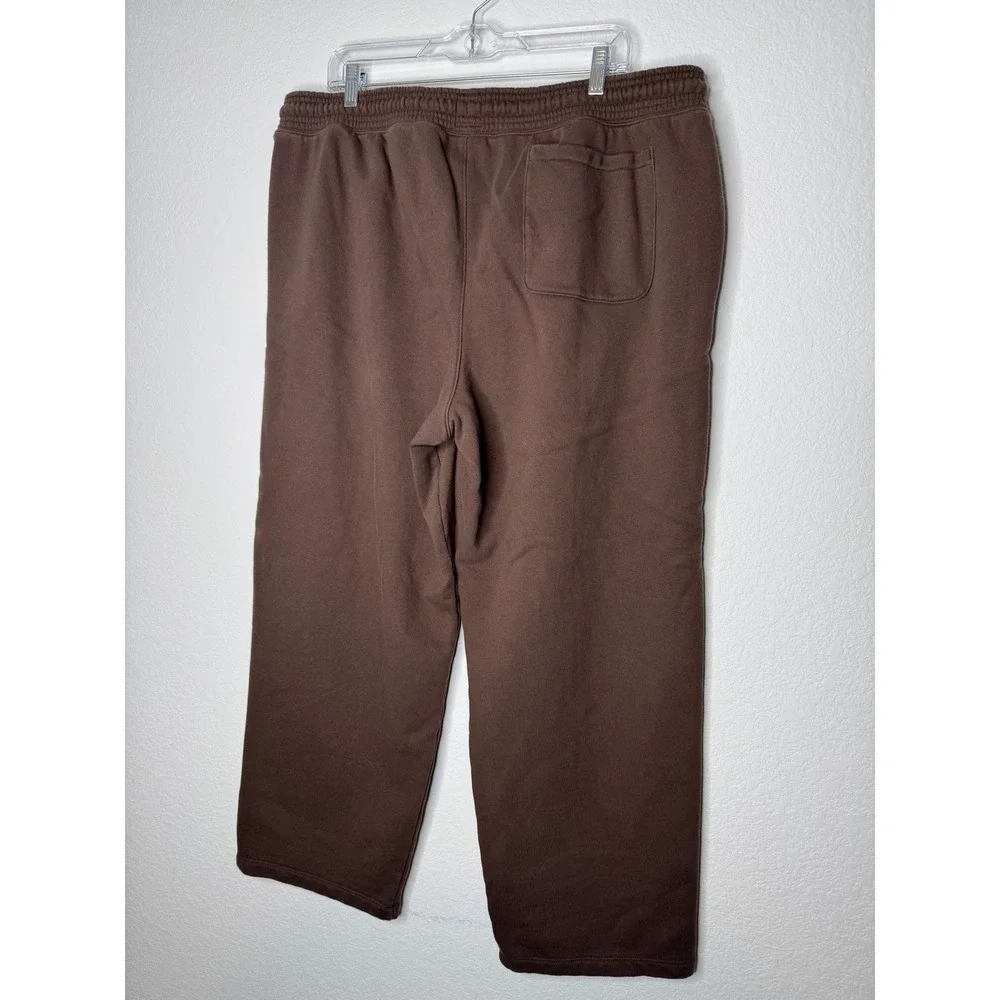 GAP Heavyweight Track Pants Woodsy Brown Wide Leg Sweatpants Men's Sz XL Relaxed